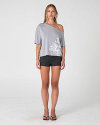 Sally Slouch Off Shoulder Graphic Tee