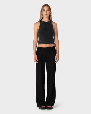 Woman wearing Beverley Low Rise Suit Pant in Black
