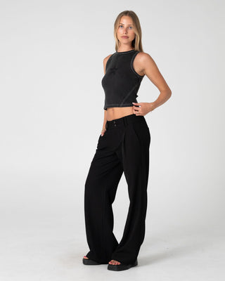 Woman wearing Thats Hot Rusty Tank in Washed Black