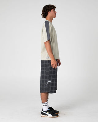 Man wearing Lost It Short Sleeve Tee in Abbey Stone