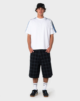 Man wearing Lost It Short Sleeve Tee in White 2