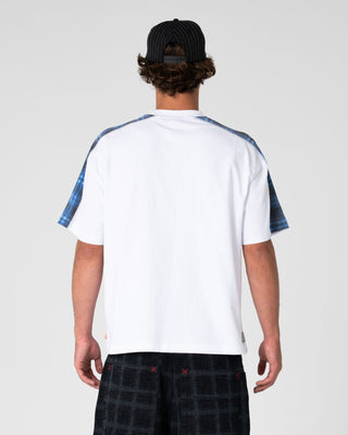 Man wearing Lost It Short Sleeve Tee in White 2