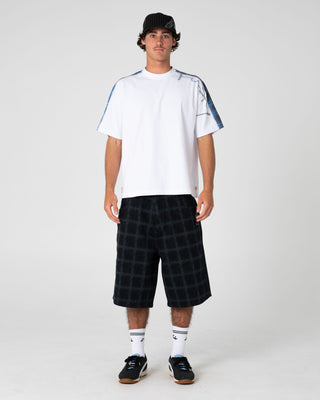 Man wearing Lost It Short Sleeve Tee in White 2