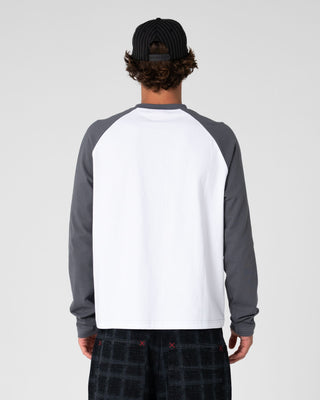 Man wearing Sip The Sizzurp Long Sleeve Tee in White