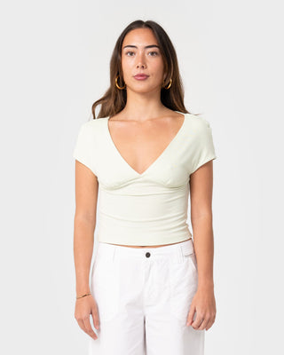Woman wearing Christina Jersey Top in Mint
