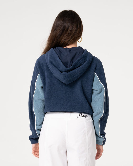 woman-wearing-mini-two-tides-zip-through-polar-fleece-in-atlantic-blue