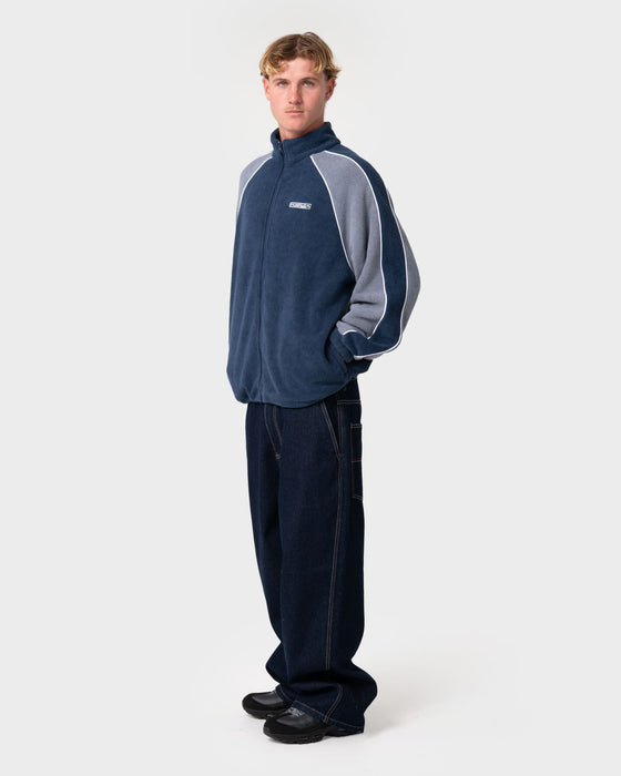 man-wearing-pimp-my-tides-zip-thru-sherpa-fleece-in-navy-blue