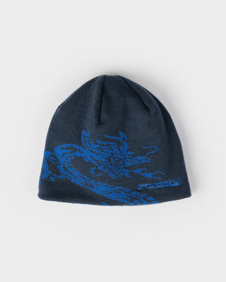 Mens Spyro Skull Beanie in Navy Blue