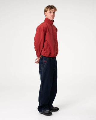 Man wearing Ketter Bomber Jacket in Vintage Red