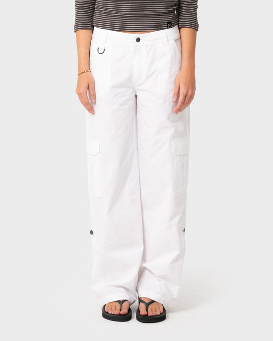 woman-wearing-hot-shot-low-rise-straight-leg-cargo-in-white