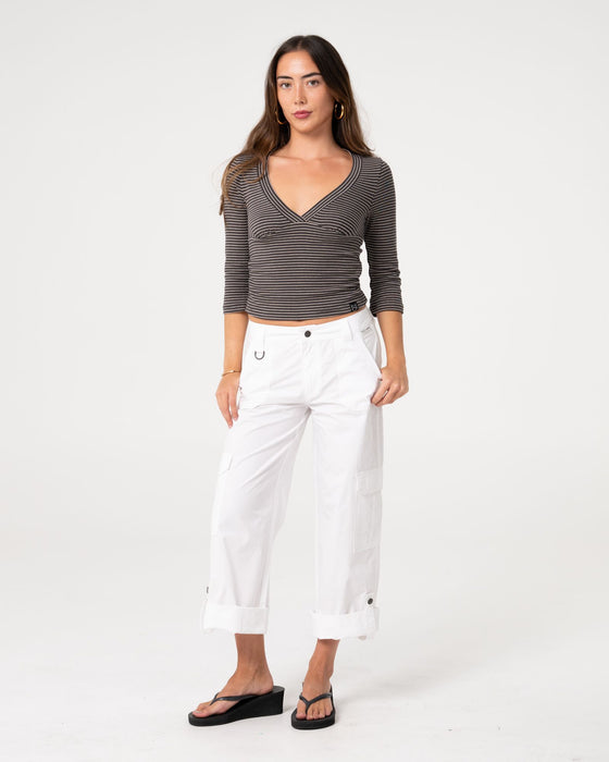 woman-wearing-hot-shot-low-rise-straight-leg-cargo-in-white