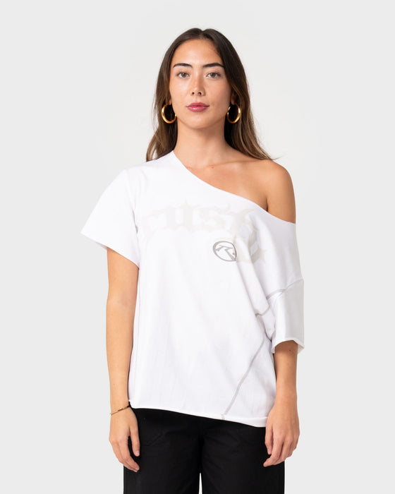 woman-wearing-kick-it-cut-off-shoulder-tee-in-vintage-white