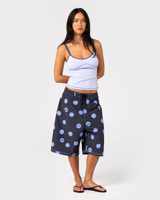 Woman wearing Phelps Fixed Waist Boardshort in Carbon
