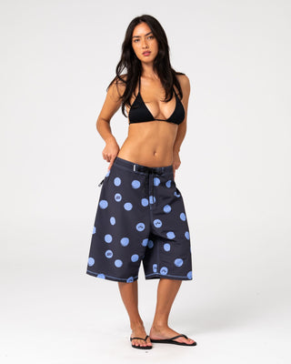 Woman wearing Phelps Fixed Waist Boardshort in Carbon