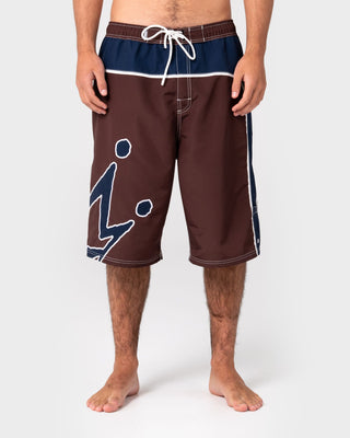 Man wearing Downshift Hybrid Waist Boardshort in Pinecone