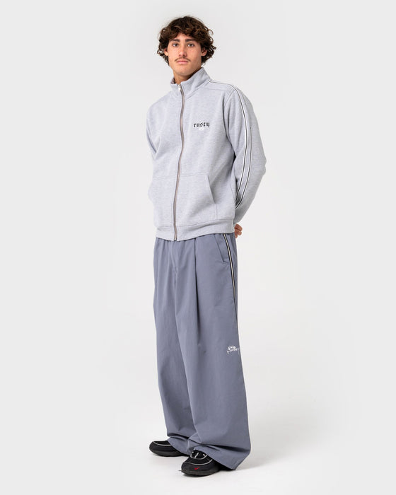man-wearing-tracka-zip-thru-fleece-in-grey-marle