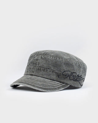 Womens Fiend Luxe Military Cap in Washed Black