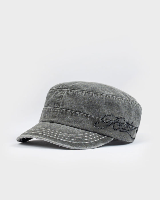 womens-fiend-luxe-military-cap-in-washed-black