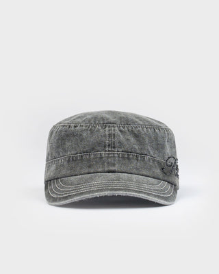 Womens Fiend Luxe Military Cap in Washed Black