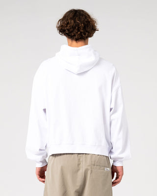 Man wearing Chief Keef Lightweight Zip-thru Hoodie in White