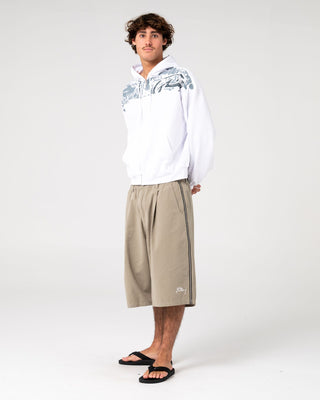 Man wearing Chief Keef Lightweight Zip-thru Hoodie in White
