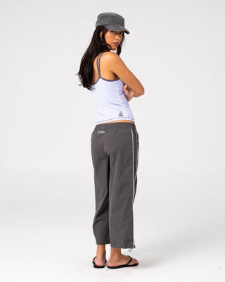 Woman wearing Serve Fitted Cami Tank in Violet Blue