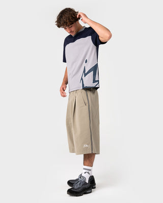 Man wearing Downshift Short Sleeve Tee in Navy Blue
