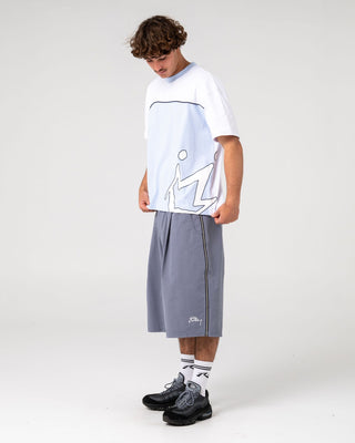 Man wearing Downshift Short Sleeve Tee in White