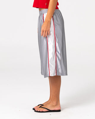 Woman wearing Baseline Low Rise Basketball Short in Ultimate Grey