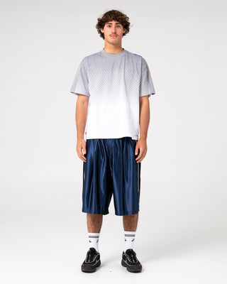 Man wearing Vinsanity Elastic Basketball Short in Navy Blue