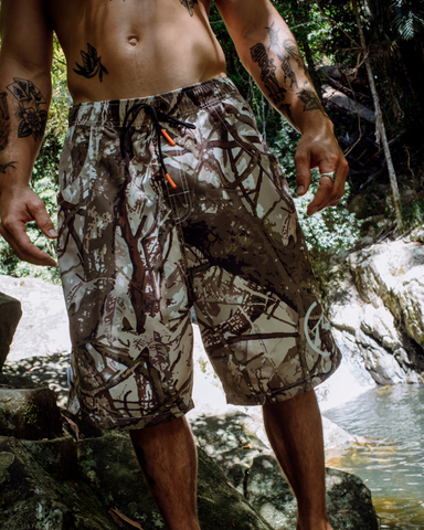 Man wearing Flip Rambo Elastic Waist Boardshort in Green