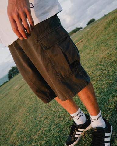 Man wearing Commando Cargo Short in Coal