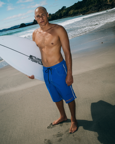 Man wearing Flip Daddy Boardshort in Blue