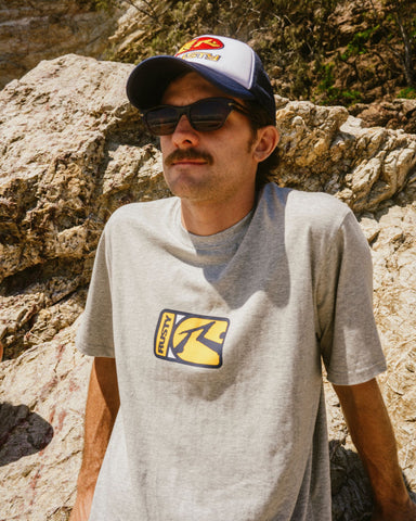 Man wearing Nanotech Short Sleeve Tee in Grey Marle