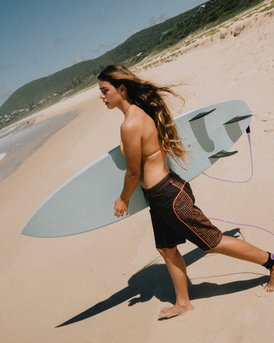 Woman wearing Connected Low Rise Long Boardshort in Java