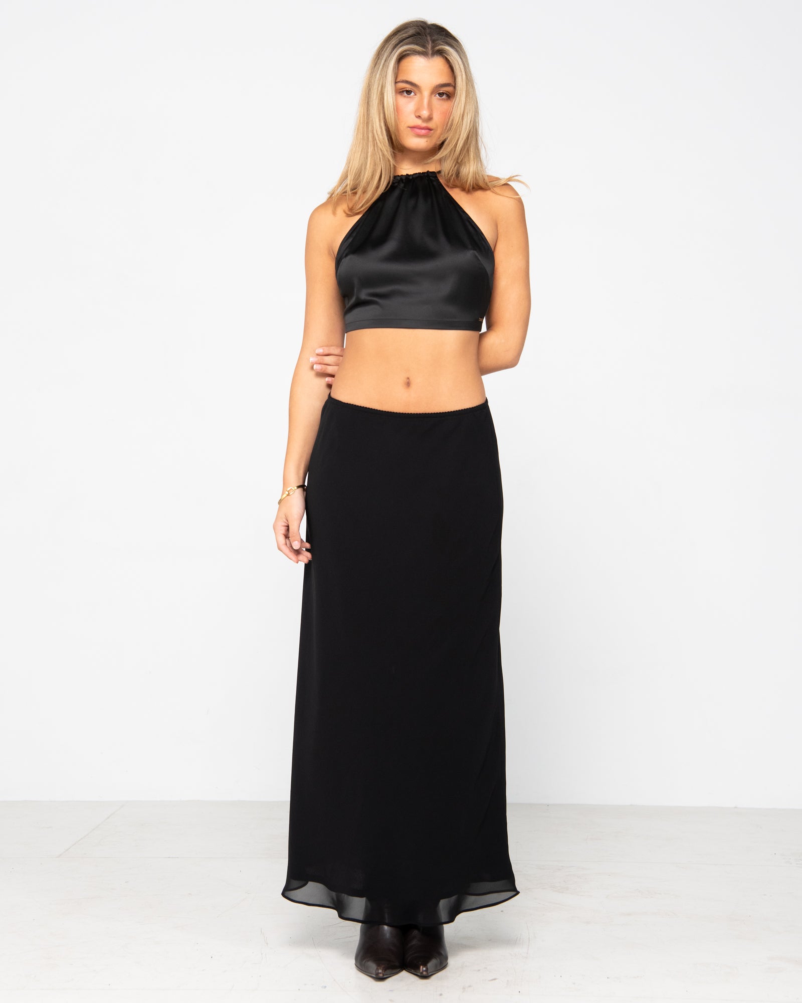 Midnights Low Rise Maxi Skirt Black Rusty Australia