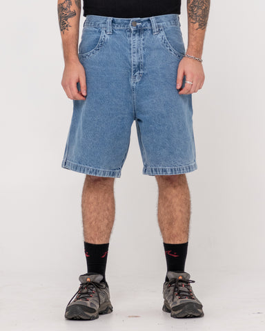 Man wearing Flip Daddy Rush Hour Jort - Middy Blue in Middy Blue