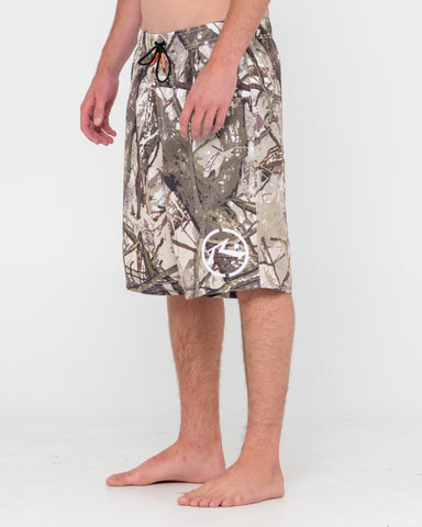 Man wearing Flip Rambo Elastic Waist Boardshort in Green