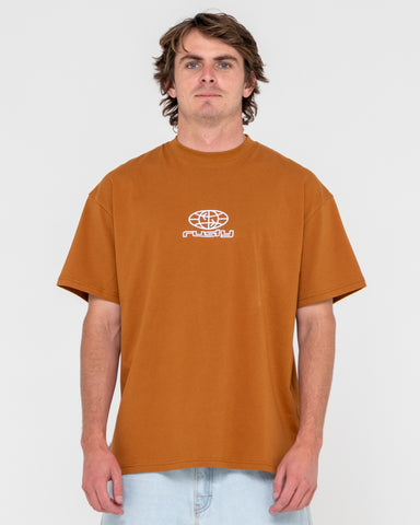 Man wearing Life Cycle Short Sleeve Tee in Brown