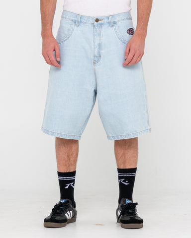 Man wearing Flip Daddy Life Cycle Jort in Blue