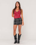 Plaidnani Low Rise Mini Skirt