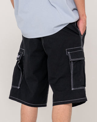 Man wearing Commando Rippa Cargo Short in Black