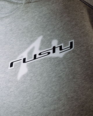 Man wearing Paneka Hooded Fleece in Grey Marle