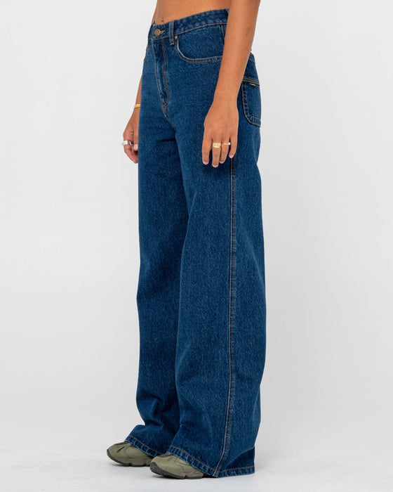 woman-wearing-cyprus-wide-leg-high-waist-jean-in-deep-sea-blue