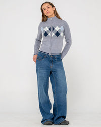 Clued In Fitted Zip Through Knit