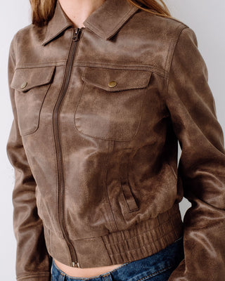 Woman wearing Ally-way Fitted Jacket in Ash Brown