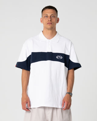 Man wearing Kinetic Polo in White