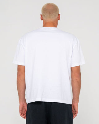 Man wearing Heat Check Short Sleeve Tee in White