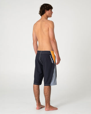 Man wearing Sandglass Fixed Waist Boardshort in Coal