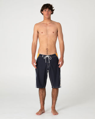 Man wearing Sandglass Fixed Waist Boardshort in Coal